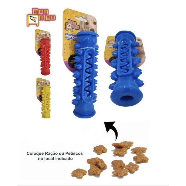 BRINQUEDO MORDEDOR OSSO PORTA PETISCO