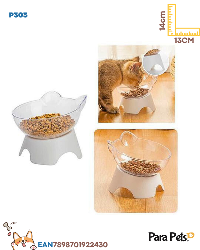 COMEDOURO CRISTAL GATO ALTO