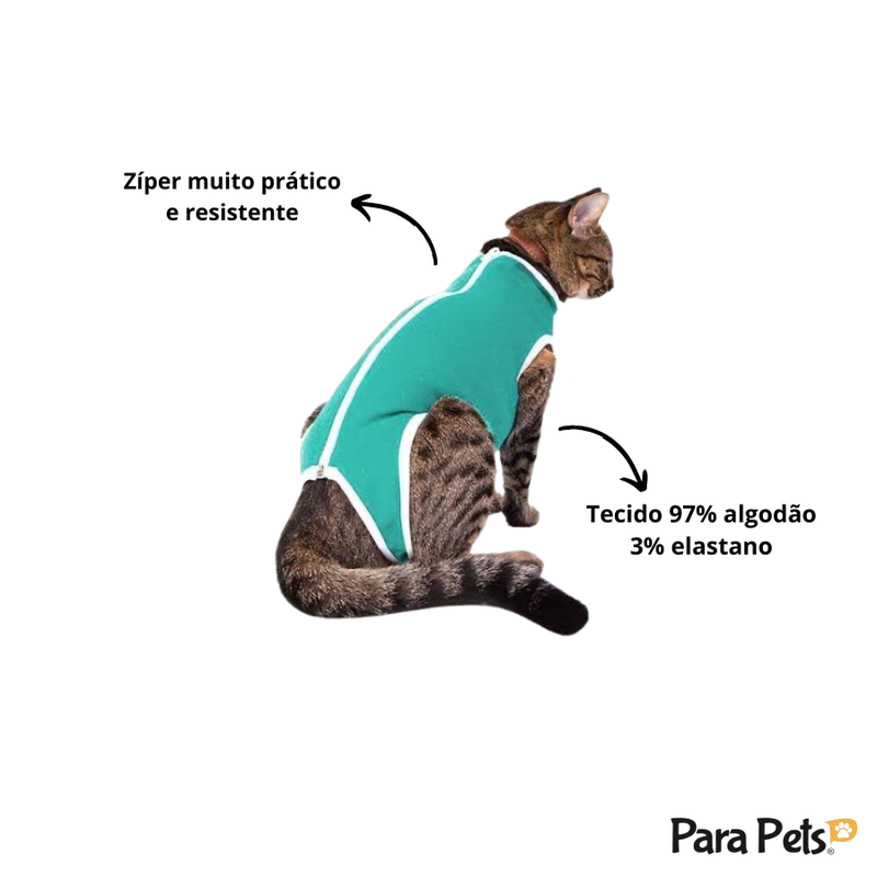 ROUPA POS CIRURGICA ZIPER GATO G