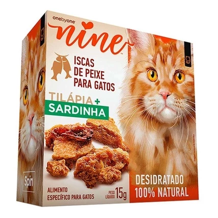 MINI SNACK NINE CAT SPIN PET - 15G - TILÁPIA E SARDINHA
